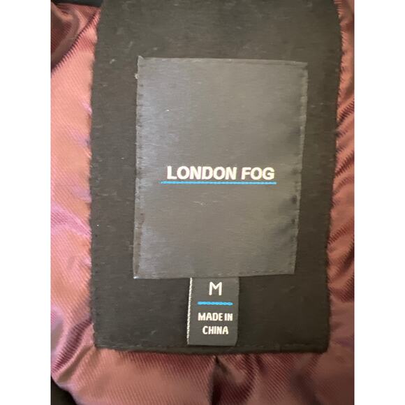 LONDON FOG Men's Wool Blend Coat car coat, overcoat, jacket, black size Medium - Picture 8 of 14